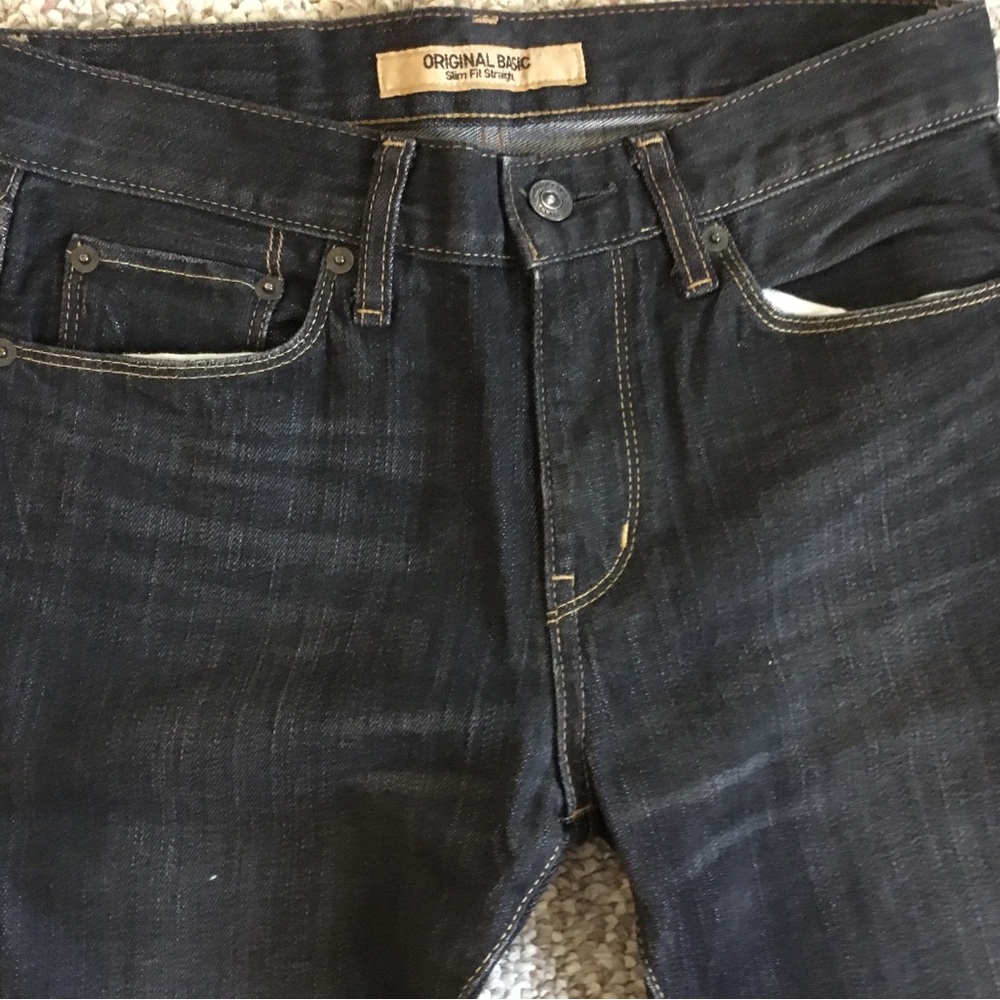 Uniqlo Men's Dark Slim Straight Jeans